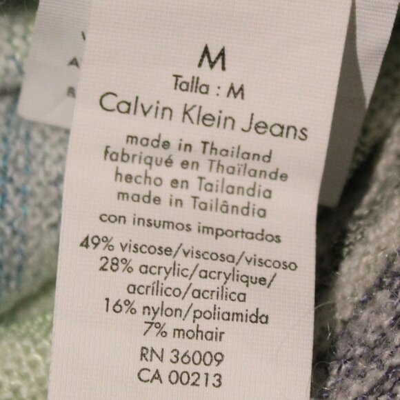 Calvin Klein Jeans M Striped Knit Open Front Cardigan Waterfall Hem - Picture 7 of 10